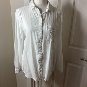 beachlunchlounge Crisp White Button Down Shirt Sz S